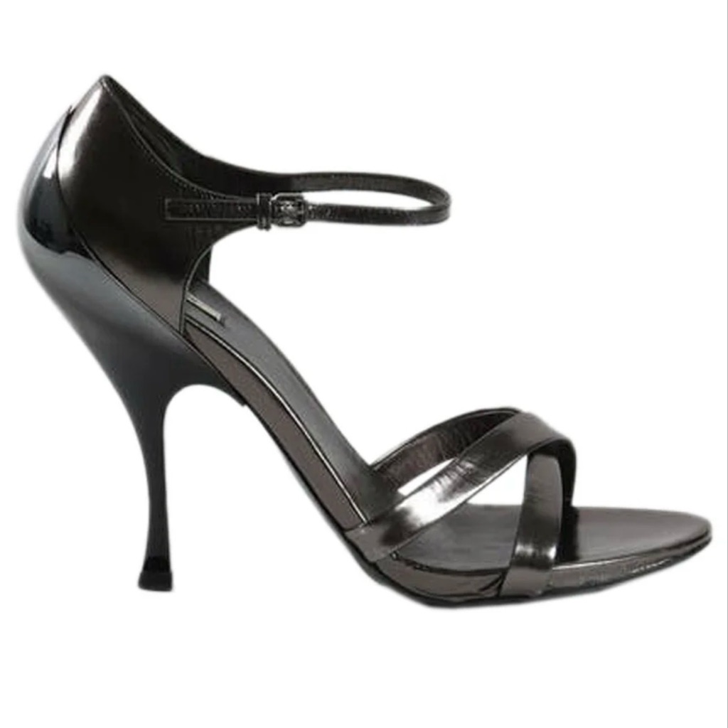 Miu Miu Shiny Black Strappy Heels